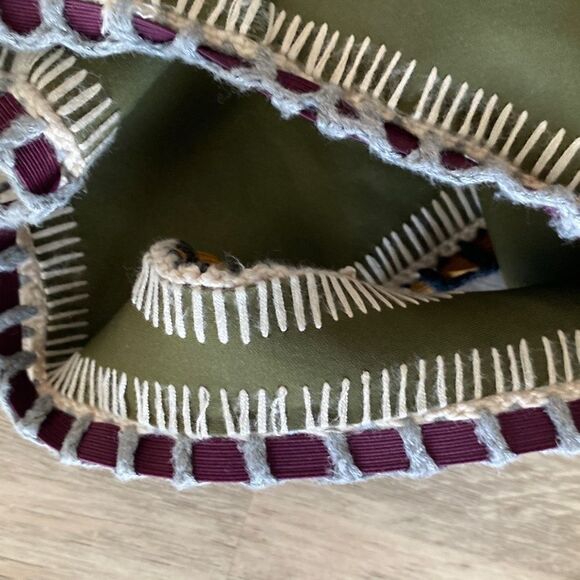 Kiini  Wren Swimsuit Scoop Back Maillot Crochet One Piece High Cut Olive Green S - Picture 10 of 16